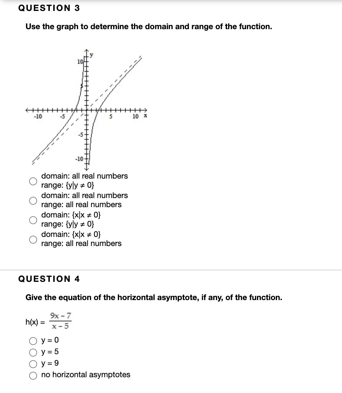 Solved QUESTION 3 Use the graph to determine the domain and | Chegg.com