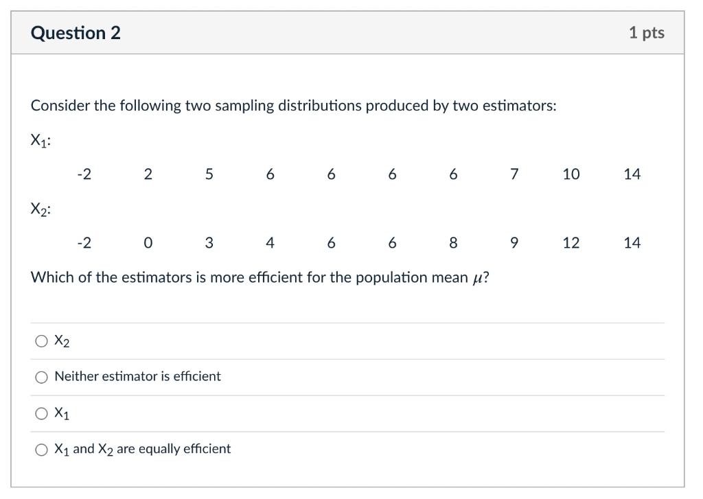 Solved Question 2 1 Pts Consider The Following Two Sampling | Chegg.com