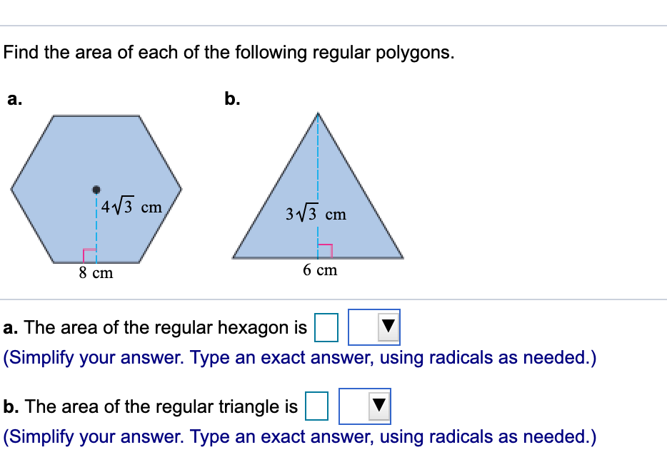 Solved Find The Area Of Each Of The Following Regular | Chegg.com