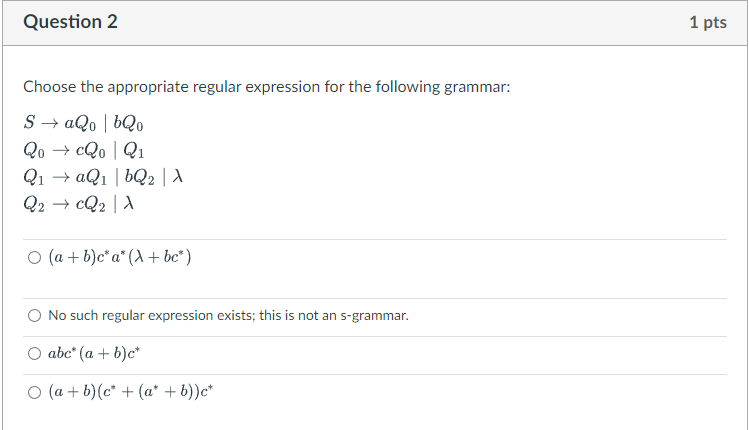 Solved Choose The Appropriate Regular Expression For The | Chegg.com