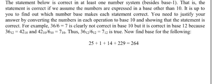 Solved The statement below is correct in at least one number | Chegg.com