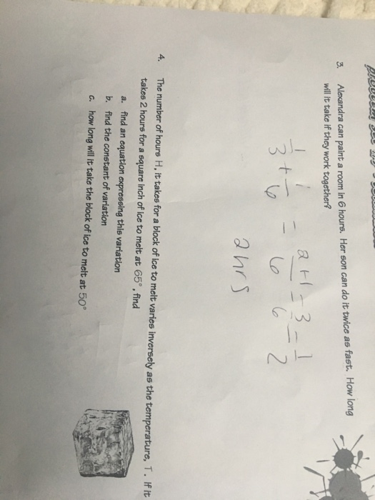 Solved 3. Alexandra can paint a room in 6 hours. Her son can
