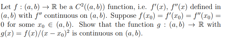 Solved Let F:(a,b)→R Be A C2((a,b)) Function, I.e. | Chegg.com