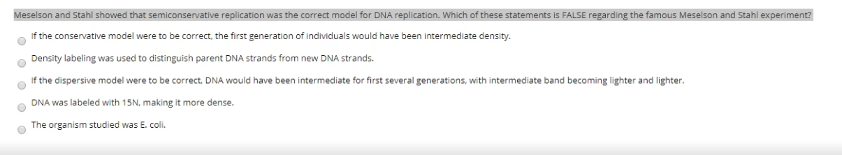 Solved Meselson and Stahl showed that semiconservative | Chegg.com