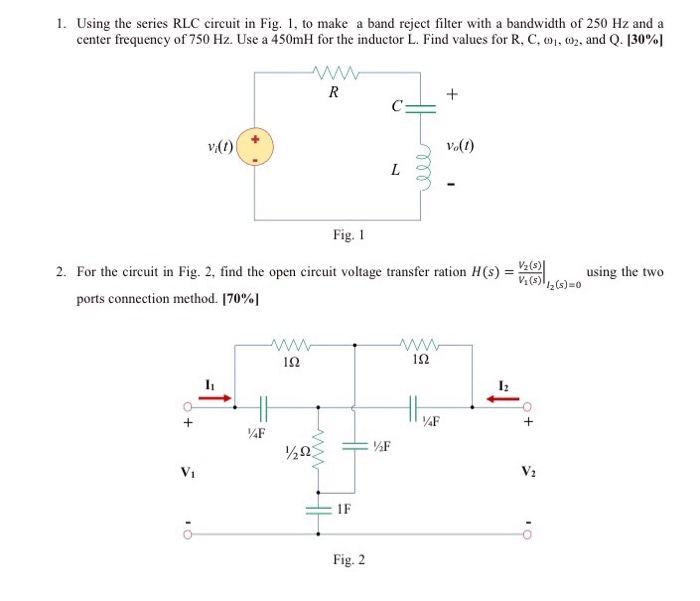 Solved Using the series RLC circuit in Fig. 1, to make a | Chegg.com