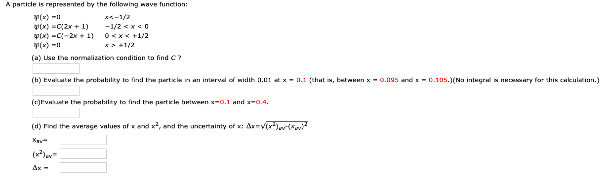 Solved A particle is represented by the following wave | Chegg.com