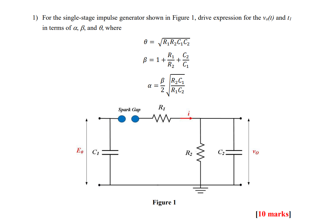 Solved For the single-stage impulse generator shown in | Chegg.com