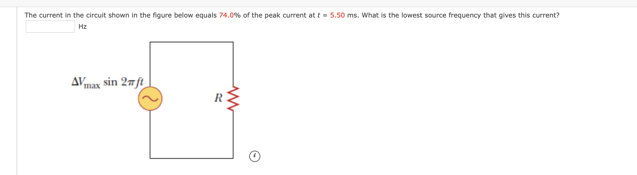 Solved The current in the circuit shown in the figure below | Chegg.com