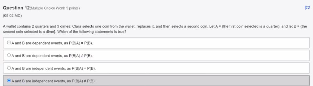 Solved Question 12 (Multiple Choice Worth 5 Points) | Chegg.com