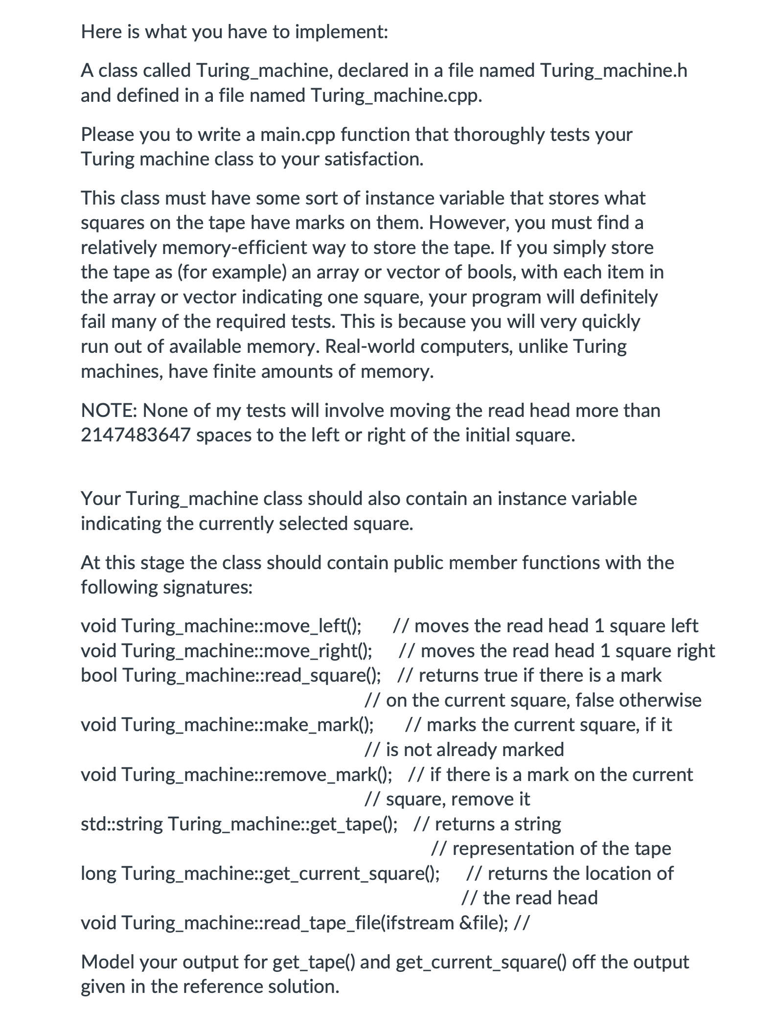 Please write this program in C++ Turing machine part | Chegg.com