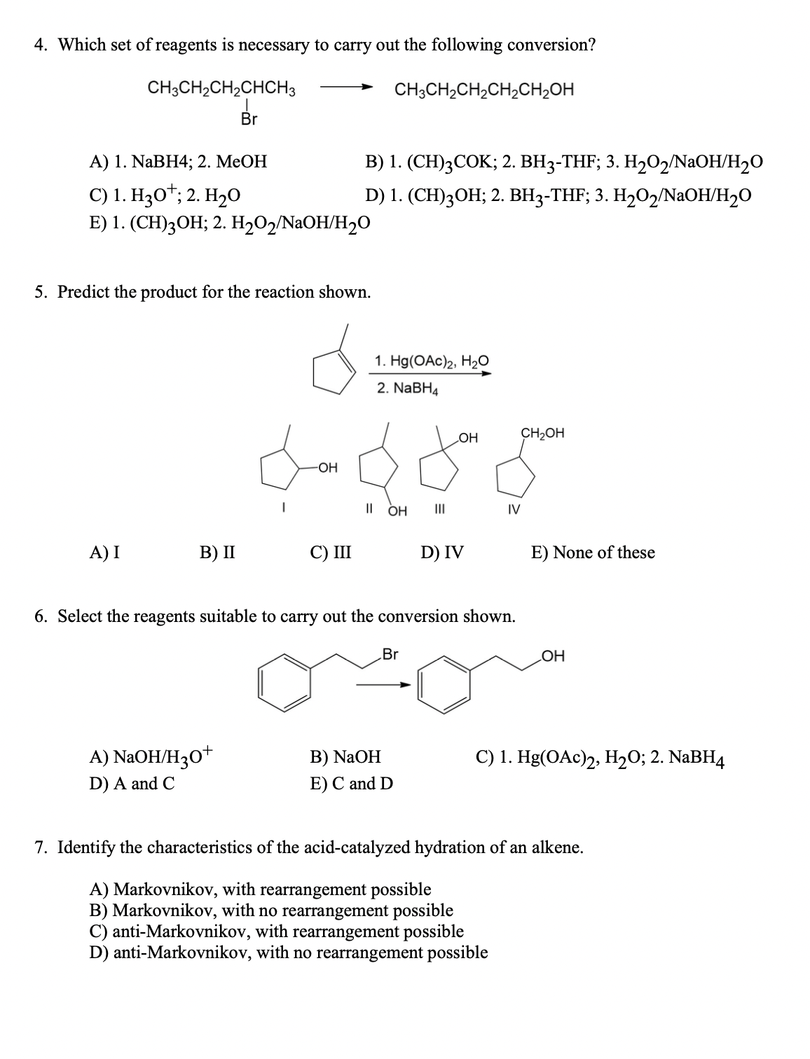 4. Which set of reagents is necessary to carry out | Chegg.com