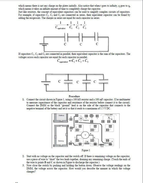 Solved EXPERIMENT 5 Capacitors in Circuits Equipment