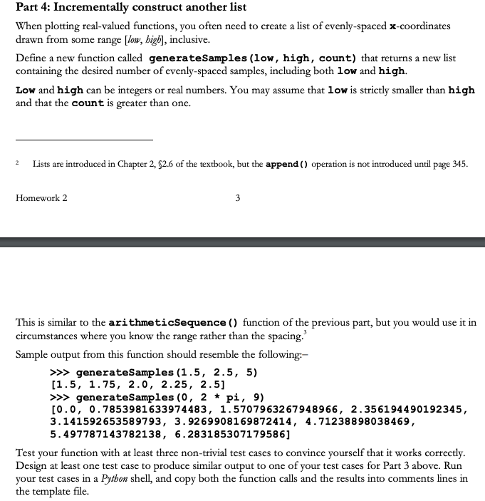 Solved Part 4: Incrementally construct another list When | Chegg.com