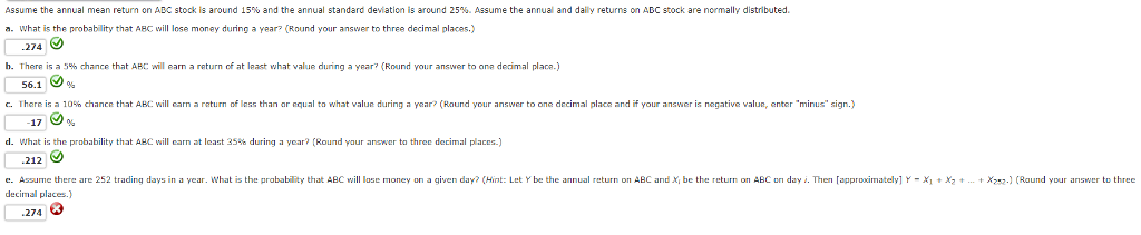 Solved e. Assume there are 252 trading days in a year. What | Chegg.com