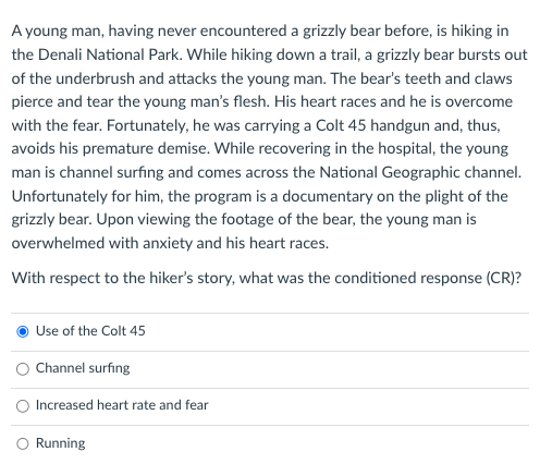 Solved A young man, having never encountered a grizzly bear | Chegg.com