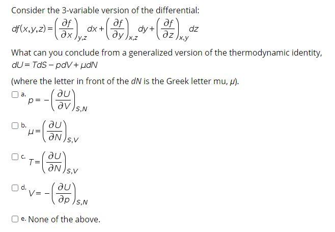 Solved Ofix Com Dz X Z Consider The 3 Variable Version O Chegg Com