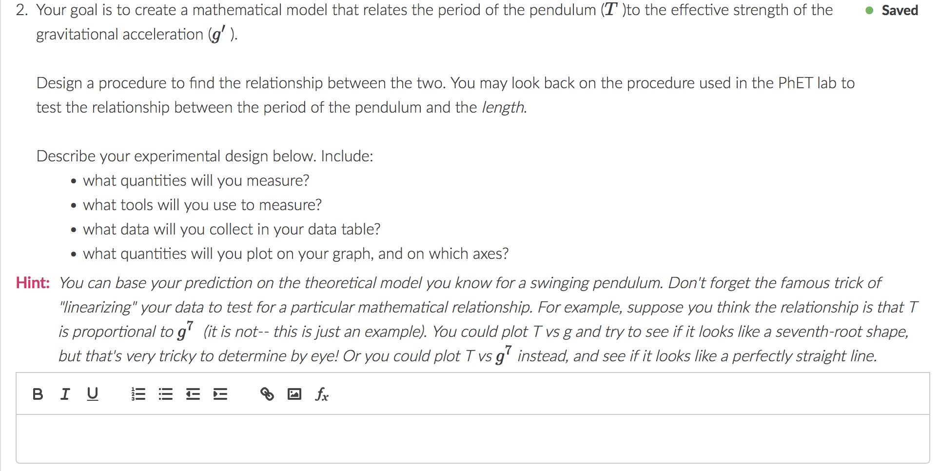 Solved Saved 2. Your goal is to create a mathematical model | Chegg.com