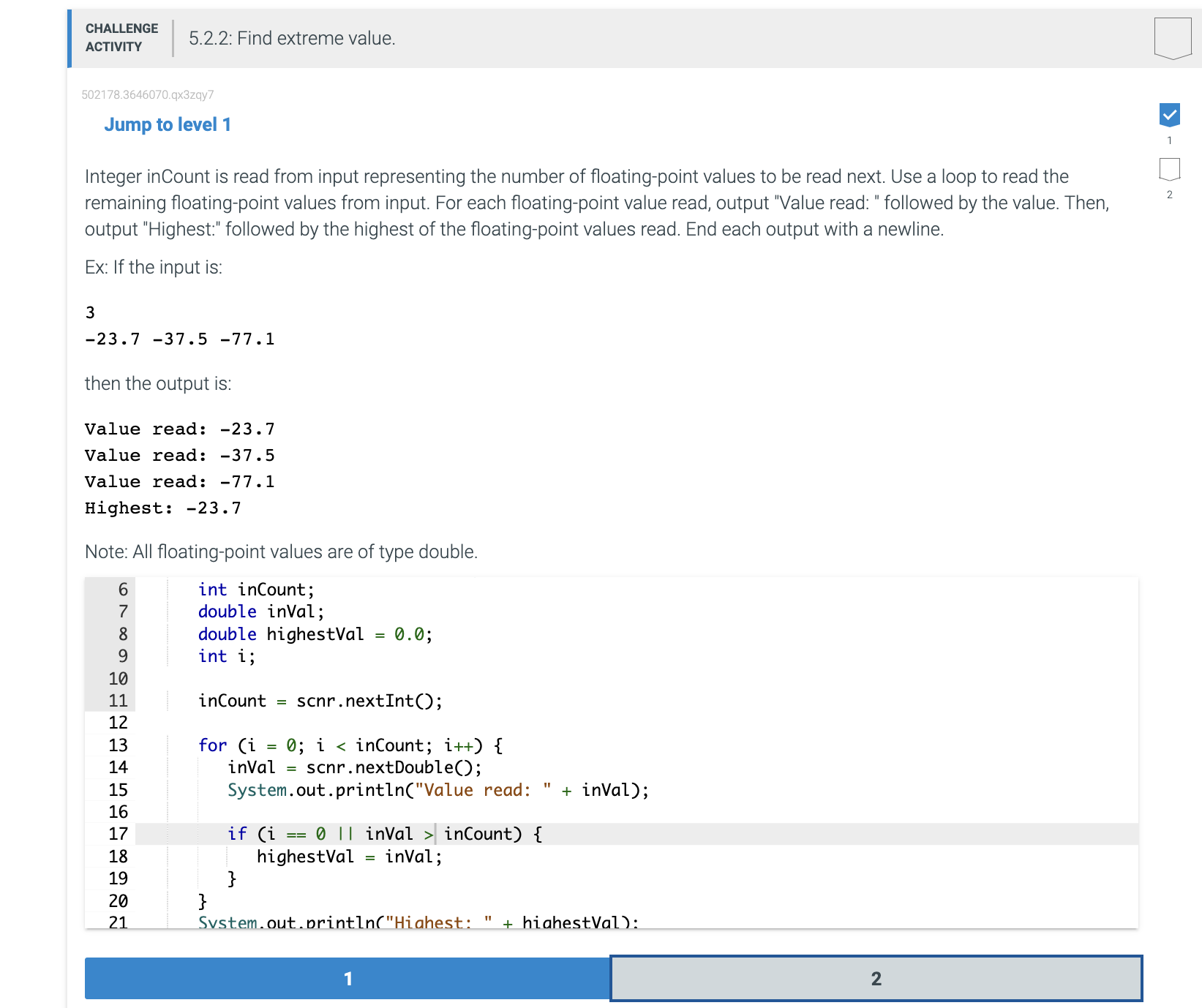 Solved 502178.3646070.qx3zqy7 Jump to level 1 Integer | Chegg.com