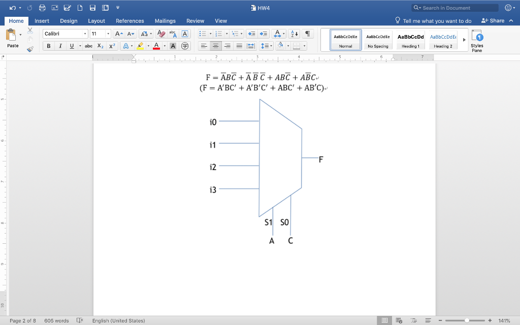 Solved The following 4:1 mux is used to implement the | Chegg.com