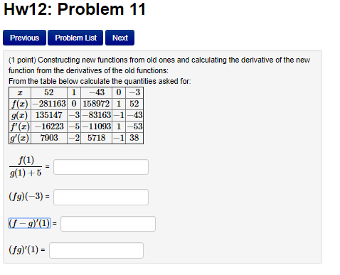 Solved Hw12: Problem 11 PreviouS Problem List Next (1 point) | Chegg.com