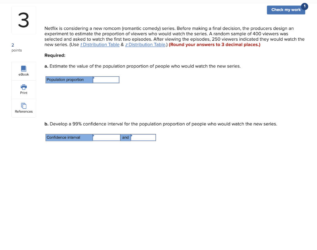 Solved Netflix is considering a new romcom (romantic comedy) | Chegg.com