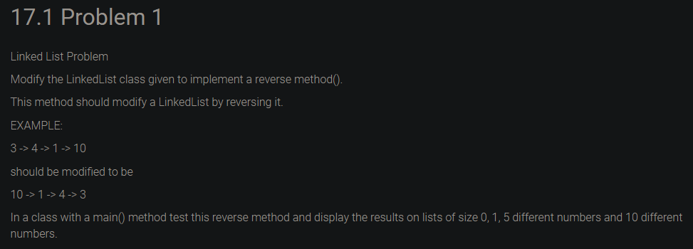 17.1 Problem 1 Linked List Problem Modify the | Chegg.com