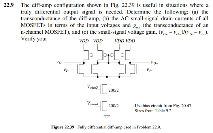 Solved 2.9 The diff-amp configuration shown in Fig. 22.39 is | Chegg.com