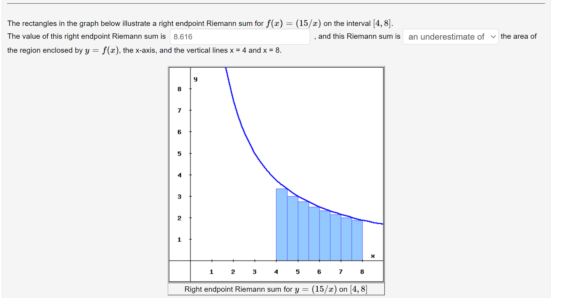 Solved (1 point) The rectangles in the graph below | Chegg.com