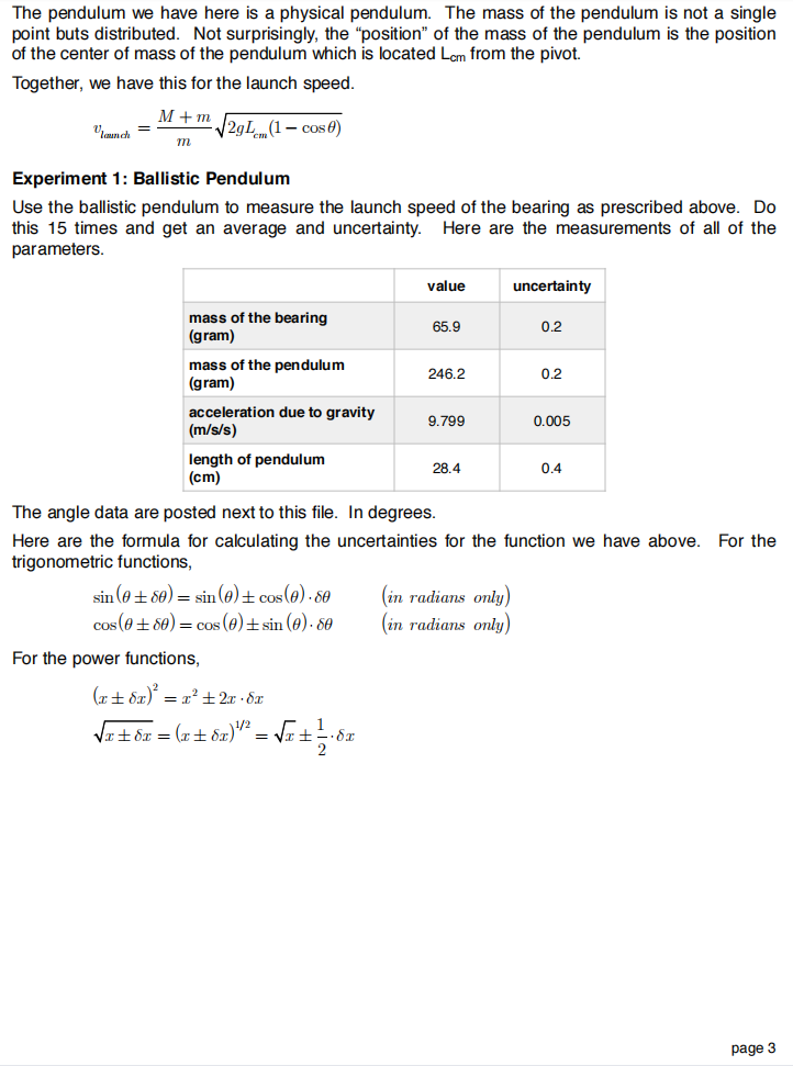 Solved Introduction We will use the ballistic pendulum to | Chegg.com