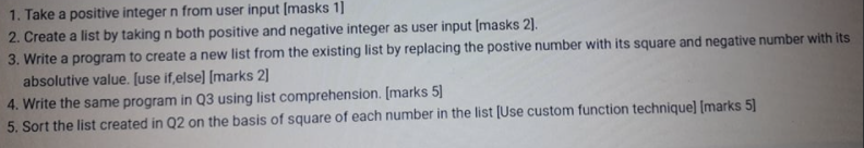 Solved 1. Take a positive integer n from user input (masks | Chegg.com