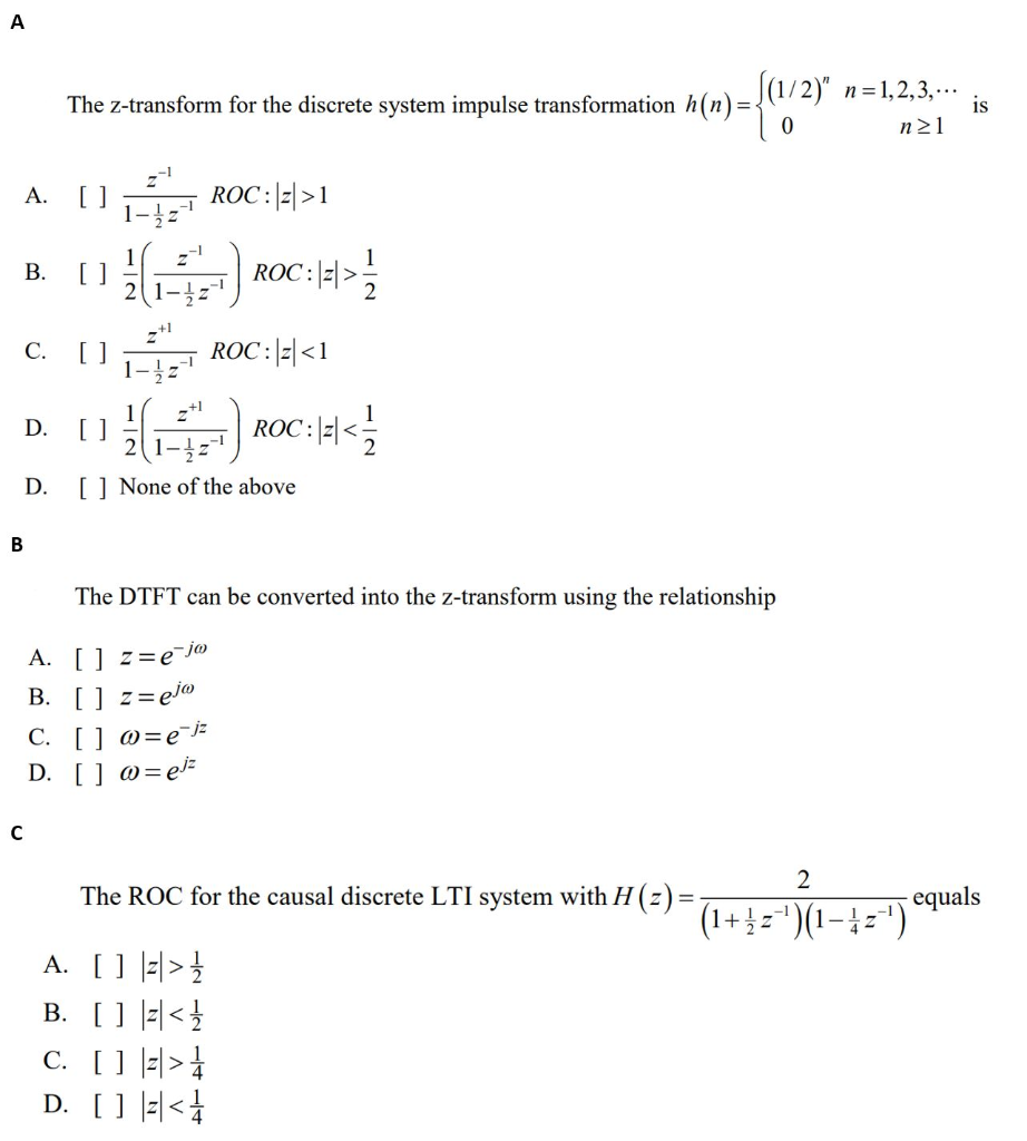 Solved The Z Transform For The Discrete System Impulse Tr Chegg Com