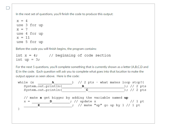 Solved U In The Next Set Of Questions You Ll Finish The Chegg Com