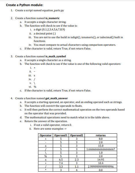 Solved Assignment Week 9: Equation Parser Application In | Chegg.com