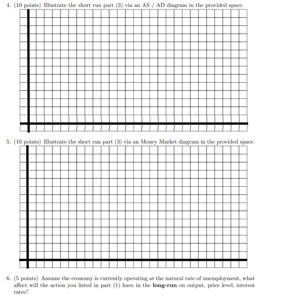 4. (10 points) Illustrate the short run part (3) via | Chegg.com