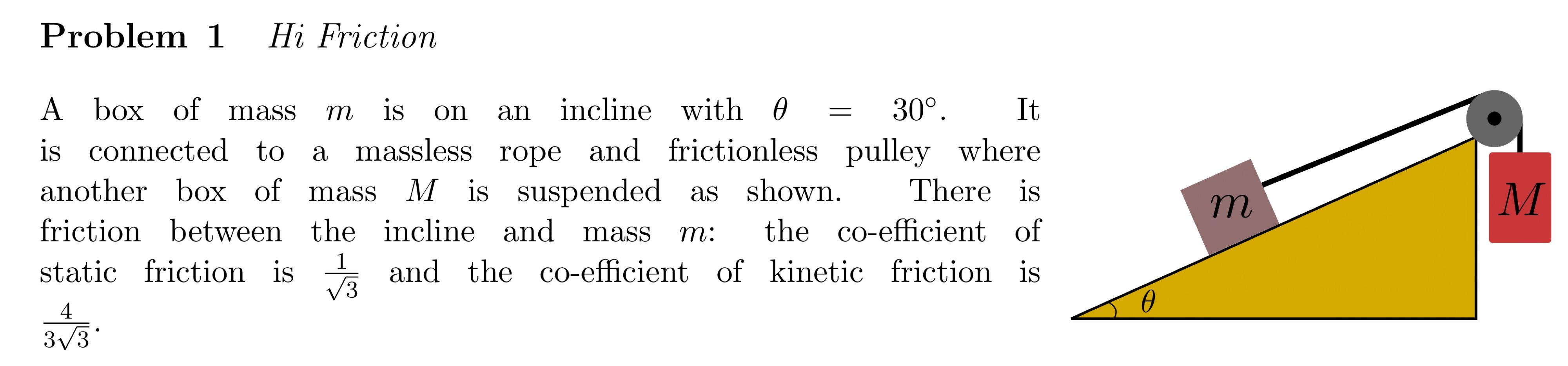 Problem 1 Hi Friction A box of mass m is on an | Chegg.com