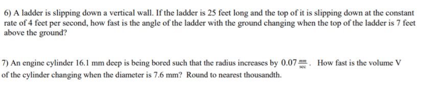 Solved 6) A ladder is slipping down a vertical wall. If the | Chegg.com