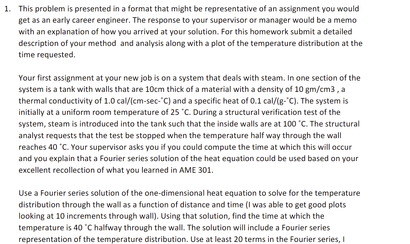 Solved Fourier Series: Heat Equation (1-D) I need help | Chegg.com