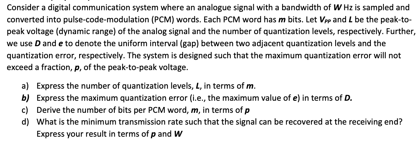 Consider a digital communication system where an | Chegg.com