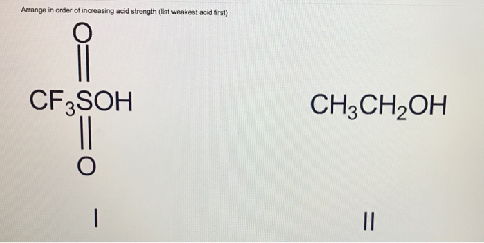 Solved Arrange in order of increasing acid strength (list | Chegg.com
