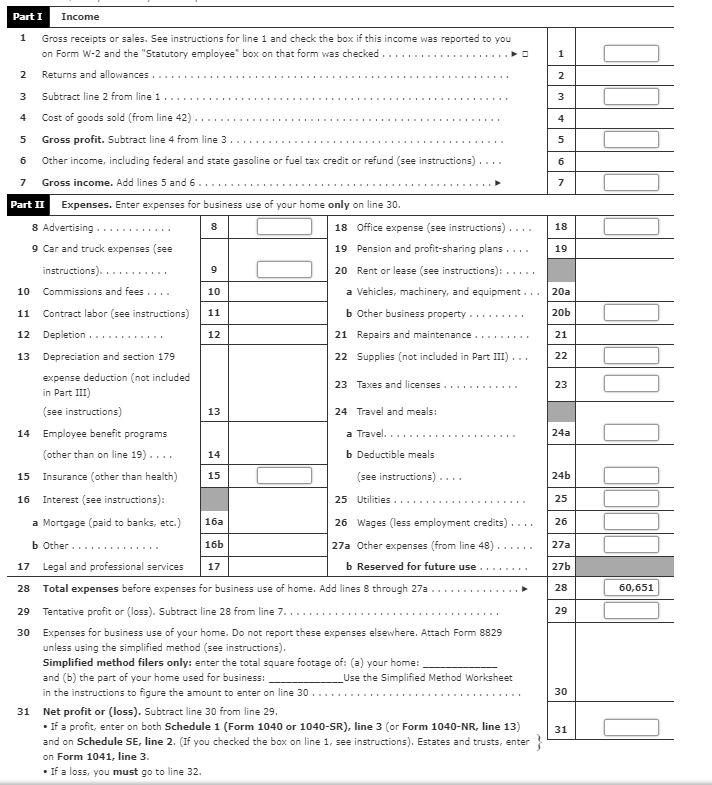 Solved Complete Schedule C for Scott showing Scott's | Chegg.com