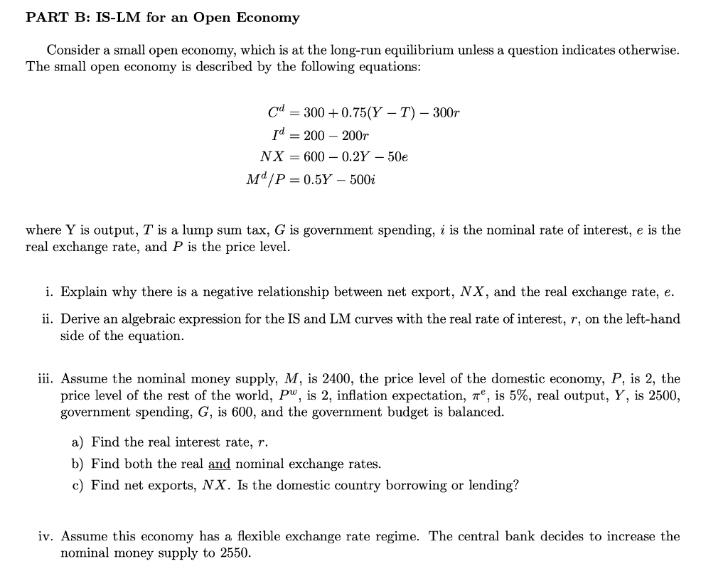 ⏩SOLVED:An open economy is in equilibrium when Y=C+I+G+X-M where …