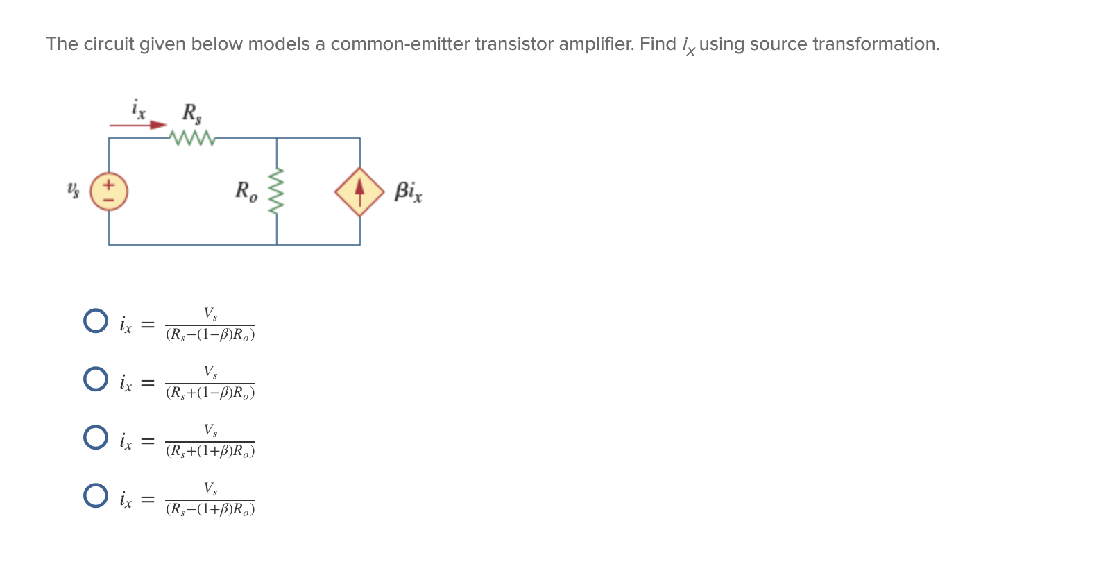 Solved The Circuit Given Below Models Common-emitter | Chegg.com