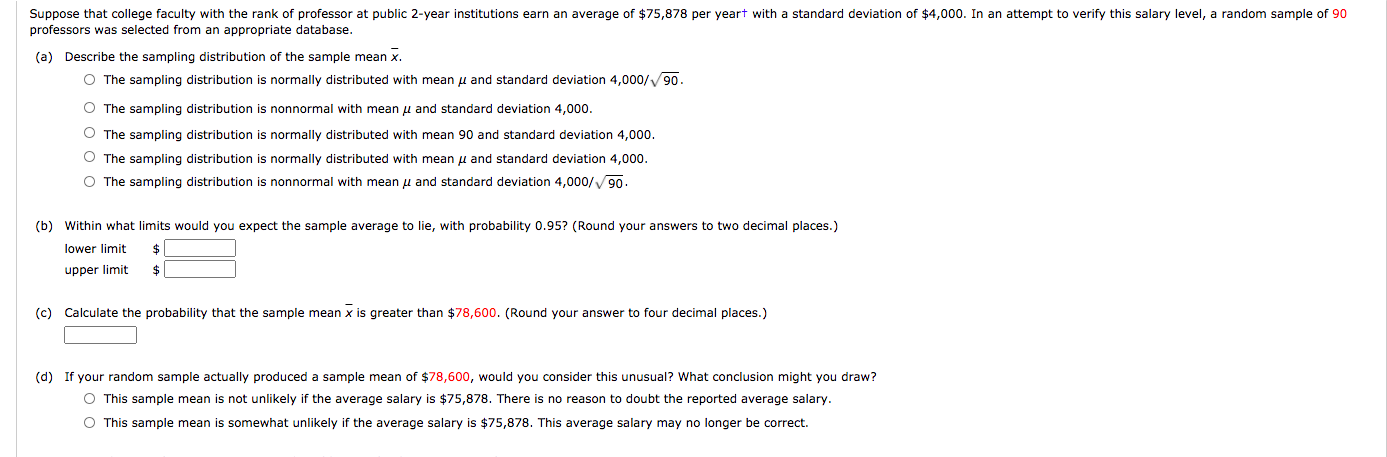 Solved Suppose that college faculty with the rank of | Chegg.com