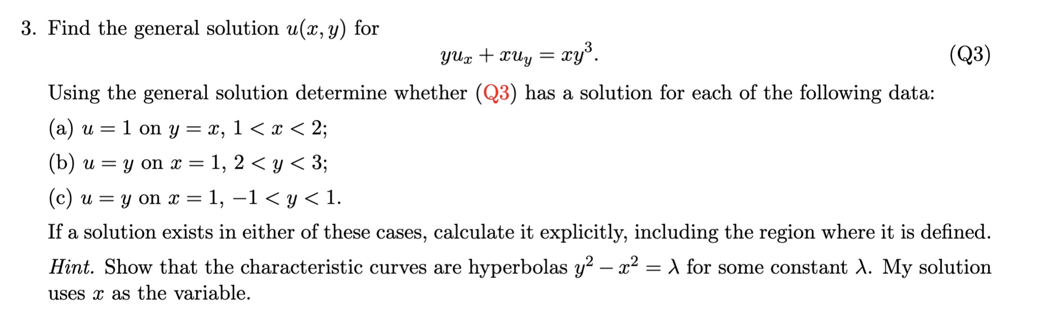 Solved Find the general solution u(x,y) | Chegg.com