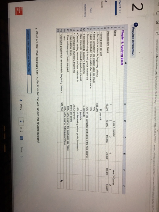 1 Required information Chapter 8: Applying Excel | Chegg.com