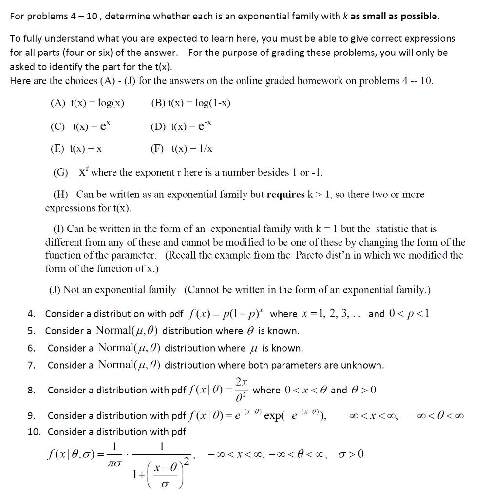 Solved For problems 4-10, determine whether each is an | Chegg.com