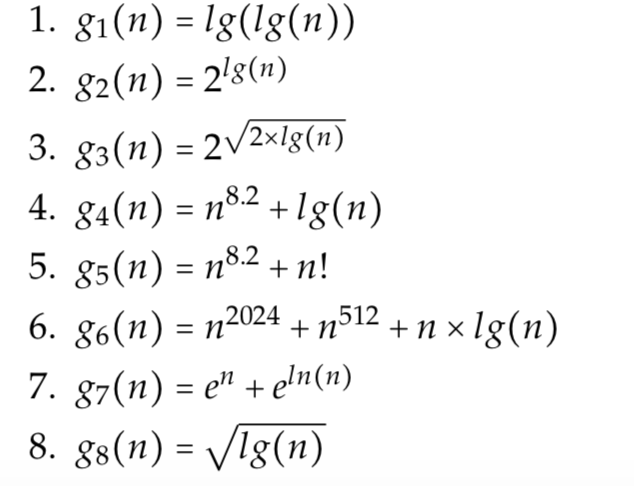 Which is asymptotically larger: lg(lg * n) or lg *(lg n)?