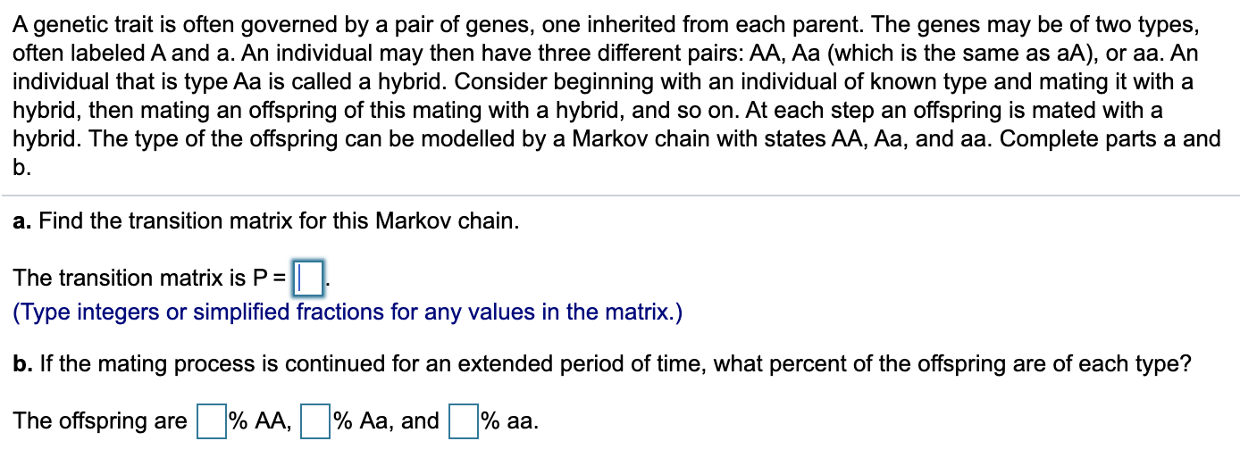 one of a pair of genes that code for a trait