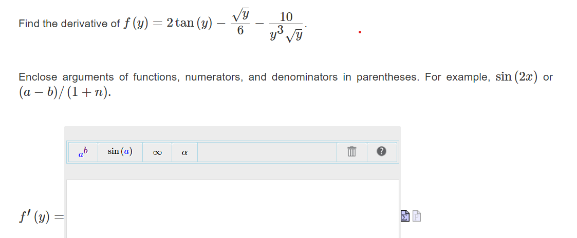 Solved Find the derivative of | Chegg.com