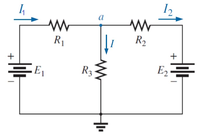 Solved For the circuit shown. If E1=25 V, E2=35 V, R1=15 Ω, | Chegg.com